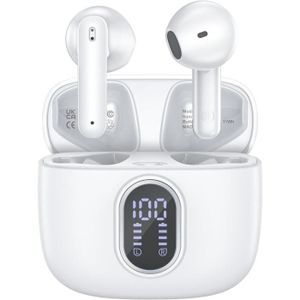 OREILLETTE BLUETOOTH Ecouteurs Bluetooth Sans Fil,2023 Écouteurs Bluetooth 5.3 Avec Hifi Son Stéréo Basses 4 Enc Réduction De Bruit Mic,40H Durée [J4825]