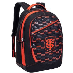 Sac De Sport Officiel Stade Toulousain - Bagage Voyage Rugby Collection 100% Authentique Similicuir Rouge & Noir