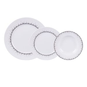 Service de table complet 24 pièces Avouta 100% Porcelaine Blanc