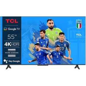 Téléviseur LED TCL P61: Smart TV 4K 55” avec HDR10, HLG et Google