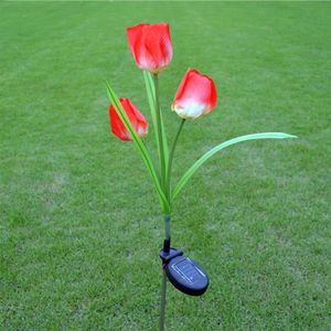 DÉCORATION LUMINEUSE Vvikizy Lampe solaire de jardin de tulipes Lampe L