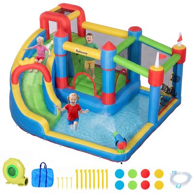 Château Gonflable Dinosaure Avec Toboggan – 382x375x254 Cm – Aire De Jeu Géante En Oxford – Intérieur/Extérieur – Idéal Pour Anniversaires