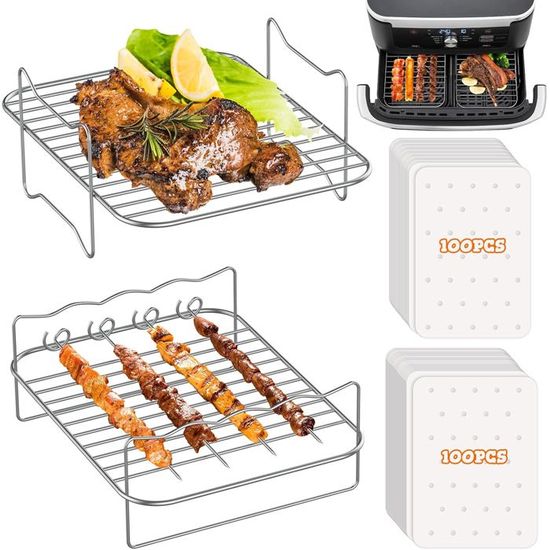 120 Feuilles De Cuisson Air Fryer Pour Ninja CRISPi 3,8L Et 1,4L – Papier Sulfurisé Antiadhésif, Résistant 232°C - 11