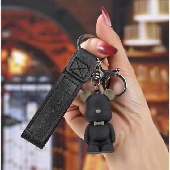 A -Porte clés de luxe en dentelle ajourée pour femmes, breloque, cloche en forme de cœur