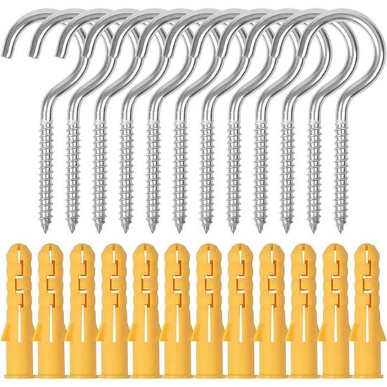 Fyaccd Crochets a Visser, 10 Pieces Plafond Vis Crochet, Vis a Crochets