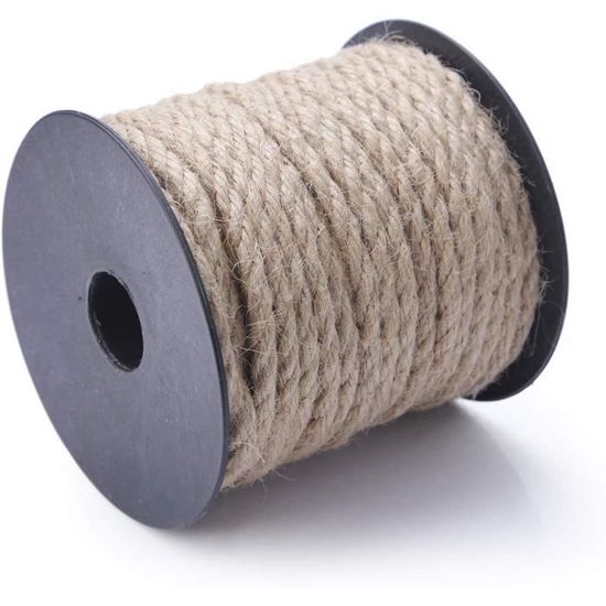 Corde Jute ANCLLO 100 Mètres De Ficelle De Jute Naturelle 3 Mm 3 Plis Pour Ficelle Jardinage