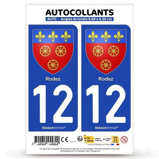 Plaque Immatriculation 12 Prix