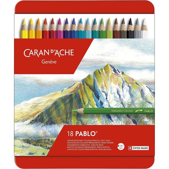 Caran d'Ache Pablo Coloured Pencil Set of 18 Cdiscount BeauxArts et Loisirs créatifs