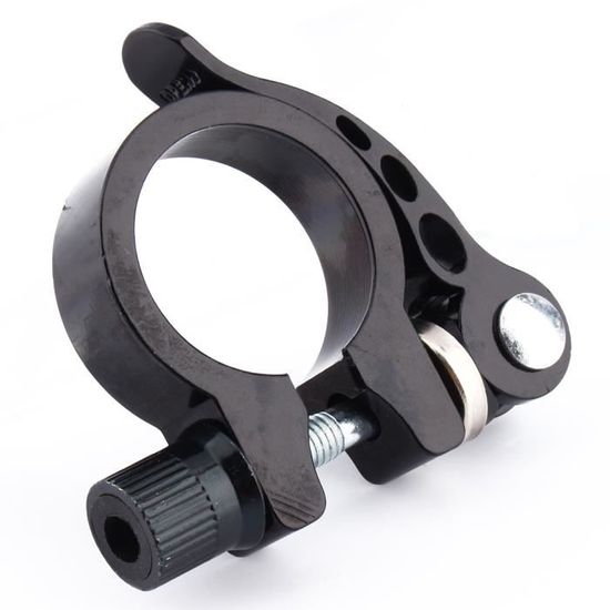 Collier De Serrage Selle Vélo - Alliage Aluminium Noir - Diamètres 25.4/28.6/31.8mm - Réglage Rapide