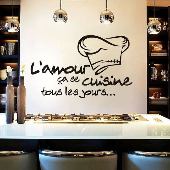 Cuisine Autocollant Sticker MuralDécor Savoureux StickerNoir