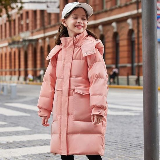 Doudoune fille enfant longue slim matelassée à capuche en fausse fourrure  chaude d'hiver doudounes filles enfants doublées Rose clair - Cdiscount  Prêt-à-Porter