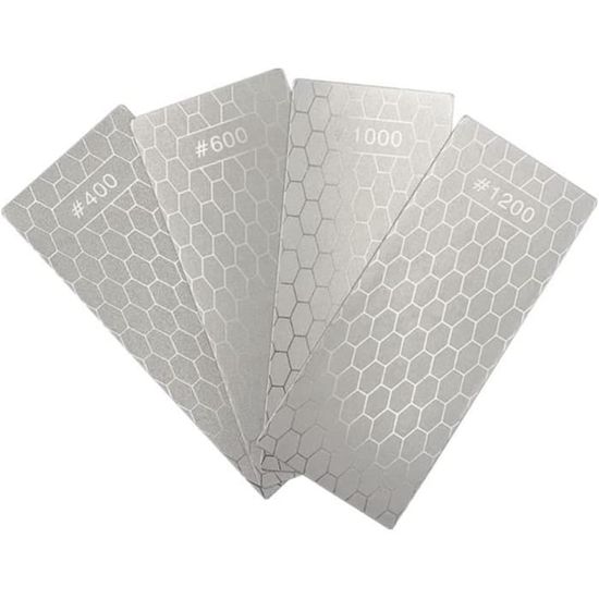 Produktbild von Diamant-Schärfplatte Mit Rutschfester Basis – 4 Körnungen 240/400/600/1000 Für Messer, Werkzeuge & Jade