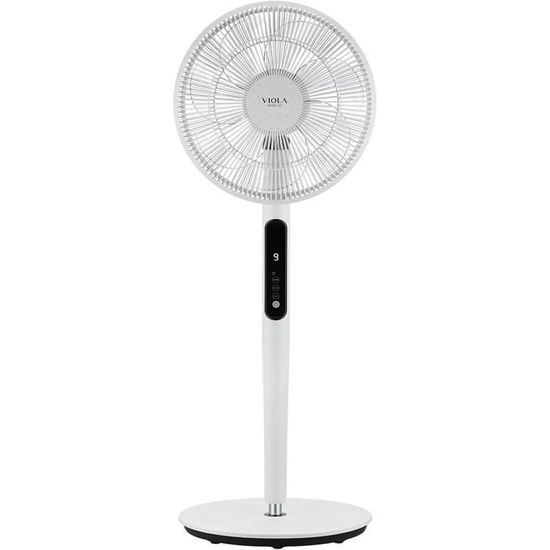 Ventilateur Sur Pied CasaFan Satin Metal Breeze II - Oscillant, 3 Vitesses, 40 Cm, Argenté
