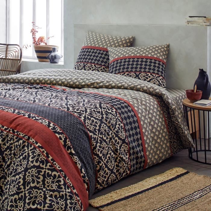 Parure De Lit 220x240 Cm Coton Microfibre - Housse Couette + 2 Taies - Ultra Douce Et Respirante
