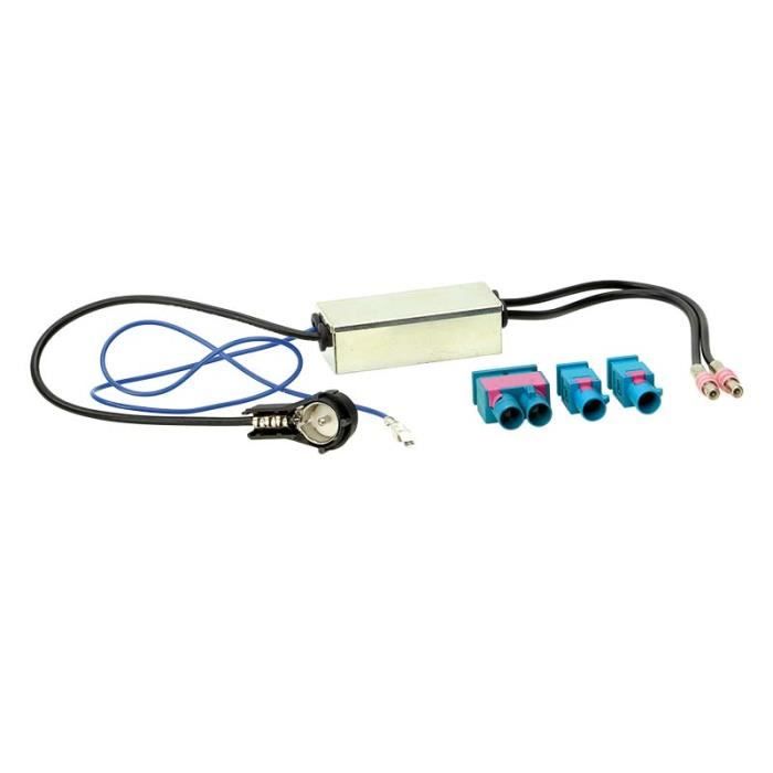 Adaptateur antenne 2x Fakra > ISO > 2x Fakra / double Fakra
