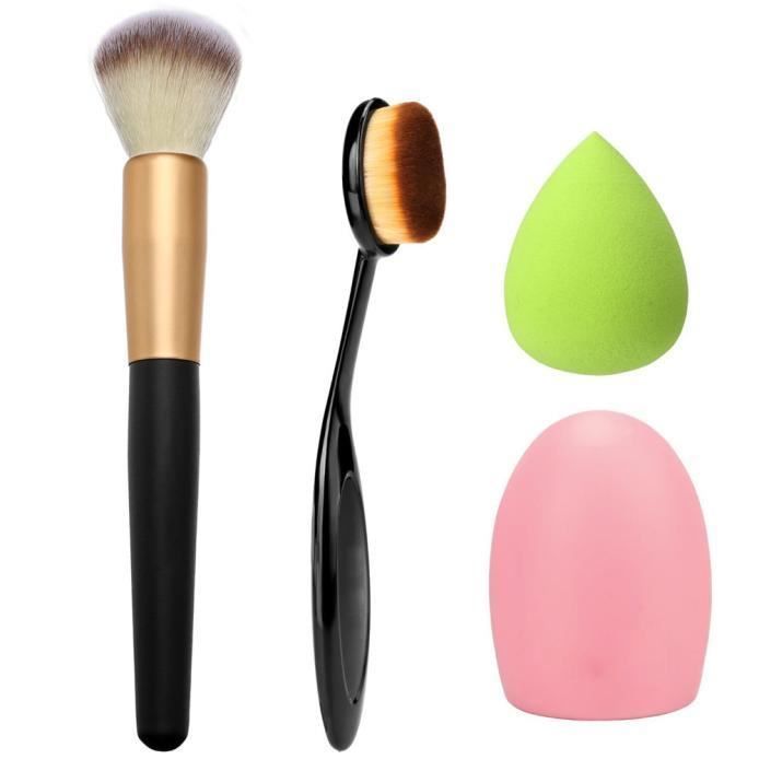【Accessoires de nettoyage】4pcs pinceau de maquillage éponge de maquillage brosse de maquillage nettoyant fond de teint
