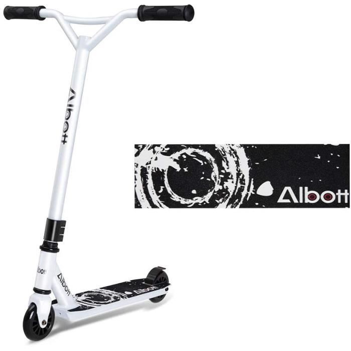 Albott Trottinette Freestyle Pro Stunt Scooter Trottinette Enfant-Résistante aux Acrobaties et Sauts-Pont lger en Aluminium-ABEC 9 R