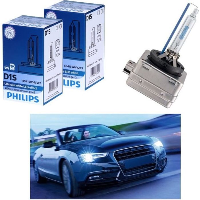 2 AMPOULE XENON D1S PHILIPS WHITE VISION ULTIMATE WHITE LED EFFECT
