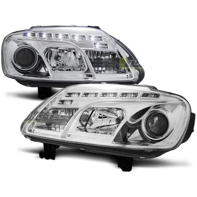 Paire de feux phares VW Touran 03-06 Daylight led chrome-27362092