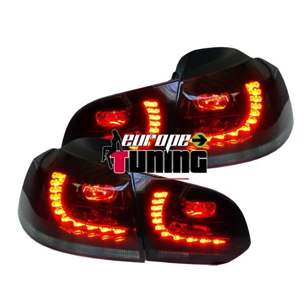 feux arriere design, set GOLF 6, 08->> cristal/rouge-fumé SET COMPLET pour: Volkswagen Golf VI 08->>