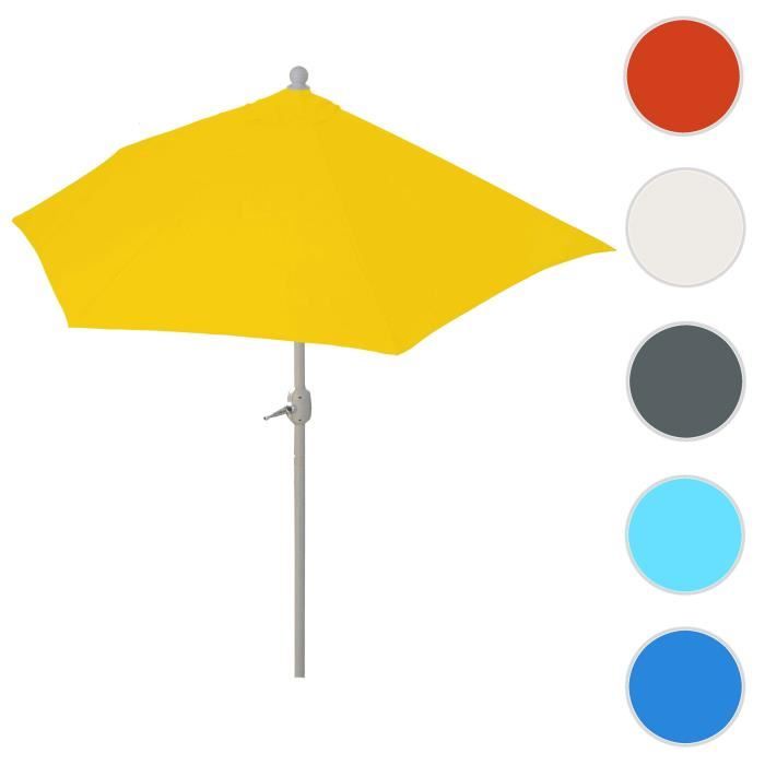 Parasol demi-rond Parla UV 50+ polyester/alu 3kg 270cm jaune sans support