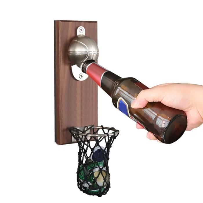 Ouvre-bouteille mural intégré - Ouvre-bière créatif, ouverture de Basket-ball + bouchons de bouteille - Modèle: Black - WMKPQA05129