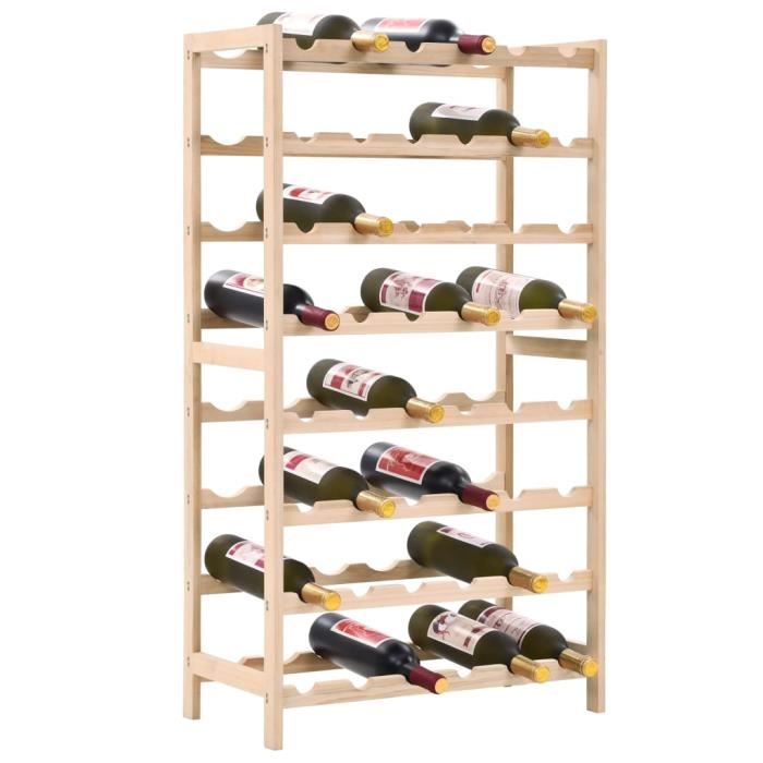 Casier pour Range Bouteilles Étagère à bouteille Porte bouteille Bois de cèdre 57,5 x 28 x 102 cm
