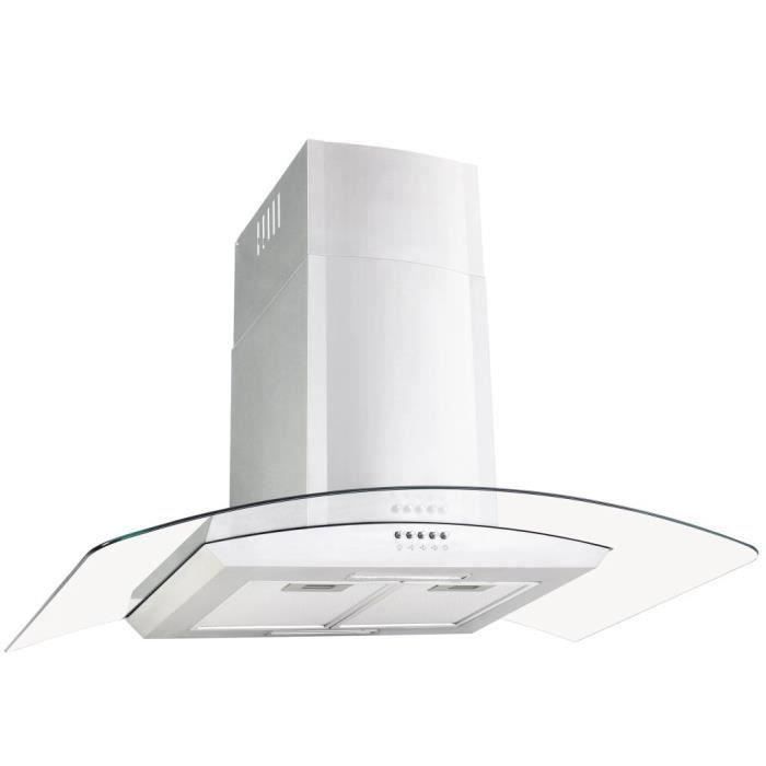 Hotte murale 90 cm Acier inoxydable 756 m3/h LED