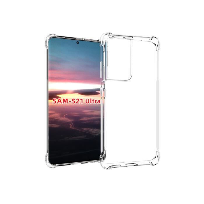 MMlife Pour Samsung Galaxy S21 Ultra Coque Transparente Souple TPU Anti-Choc Cas Cover