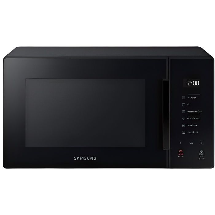 Samsung MG23T5018AK Four micro-ondes, 23 litres, 1100 W, cuisson automatique et home Dessert, verre design, noir