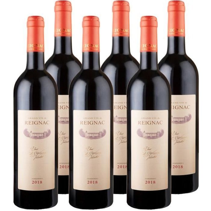 GRAND VIN DE REIGNAC 2018 - CHATEAU DE REIGNAC - LOT de 6 bouteilles de 75cl - vin rouge - AOC Bordeaux Supérieur