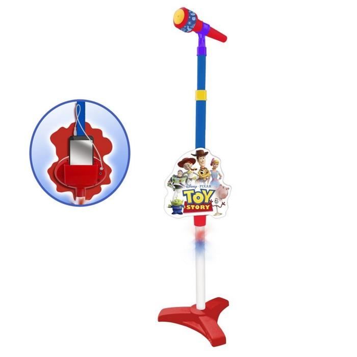 DISNEY TOY STORY Microphone sur pied - Avec suport, bouton effets spéciaux