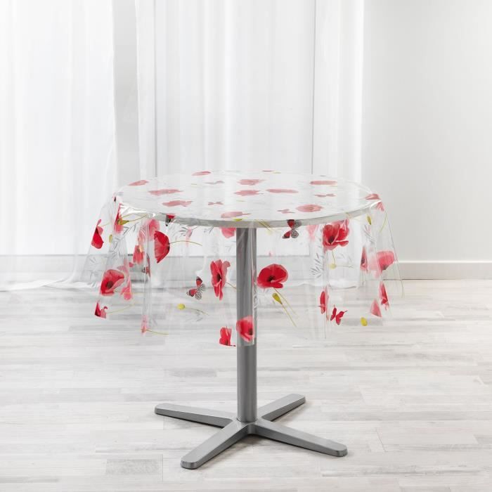 CDaffaires nappe cristal ronde (0) 140 cm pvc imprime 14-100e poppyly