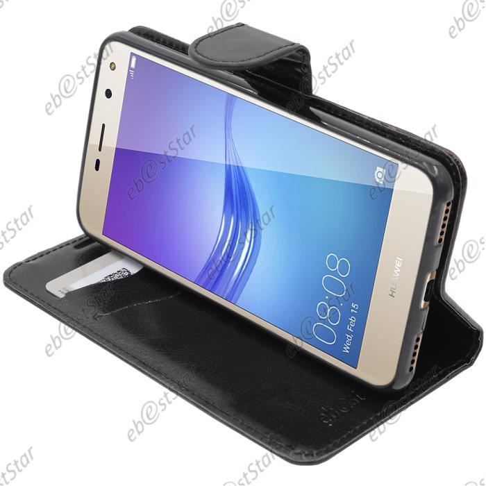 ebestStar ® pour Huawei Y6 2017 - Housse Portefeuille Support, Couleur Noir