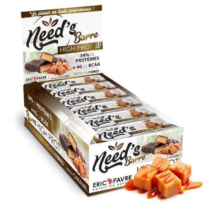 Eric Favre - Barres Protéinées Need's High Protein - Proteines - Caramel - Display de 20 unités