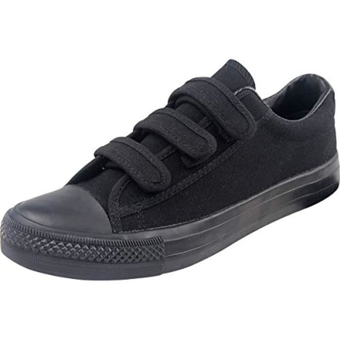 Sandale De Randonnee ASFVP Velcro toile chaussures décolletées Flat Top Plimsolls plimsoles Gym sport Formateurs Sneakers Casual Tai