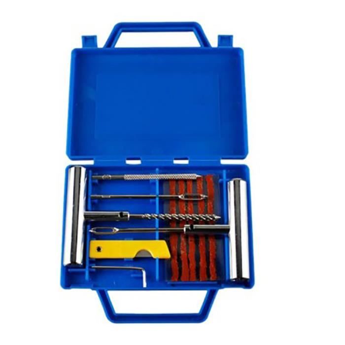 11 pcs Kit de réparation de crevaison de pneu voiture tubeless moto van vélo outil prise d'urgence
