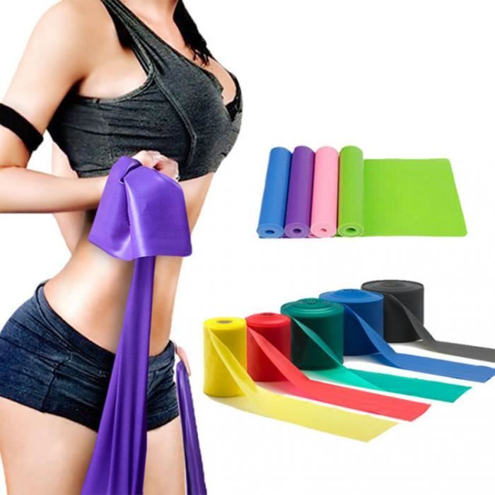 Ensemble de Bandes de Résistance à coupe libre 15m Lot de 5 Bandes Élastiques en Latex Pour Exercices à Maison Gymnase Yoga Pilates