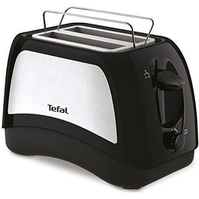 TEFAL TT131D16 Grille pain 2 fentes - 870W - 7 niveaux de brunissage - Levée automatique des toasts - Bac miettes démontable - Noir