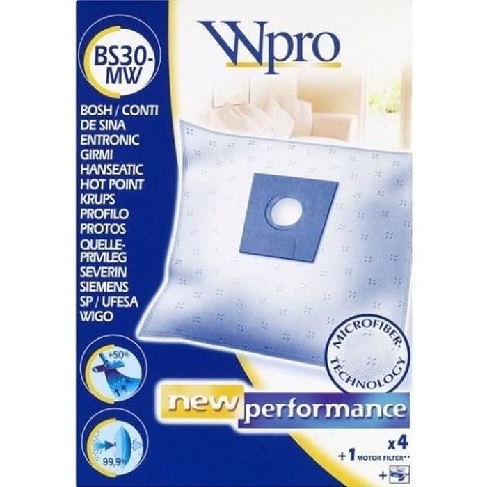 WPRO BS30MW Sac pour aspirateur BOSCH/SIEMENS