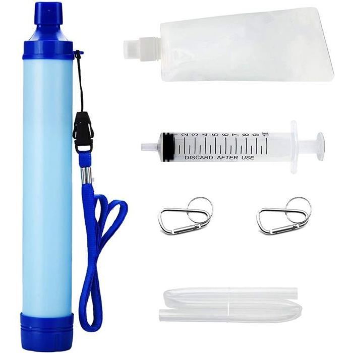Lot de 4 Filtre à eau personnel à paille, système de filtration d'eau portable pour les situation d'urgence, pour la randonnée, le camping, la chasse | Leroy Merlin