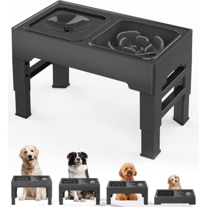 Comparer les prix de Gamelles Chiens Surleves de 4 Hauteurs Ajustables avec Bol dalimentation Lente et Bol Flottant pour Chiens couleurs multipl GAMELLE
