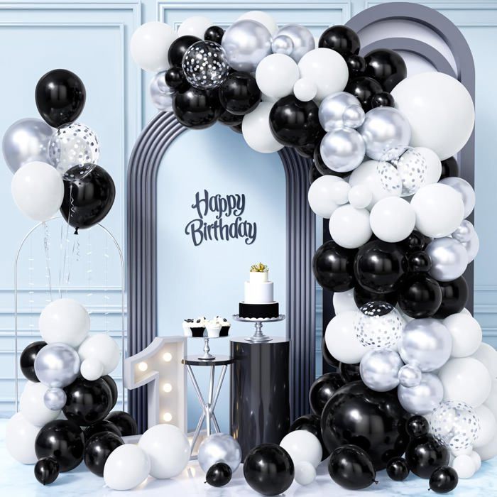 Grille noir blanc burnout ou toile de fond arcs pour baby shower