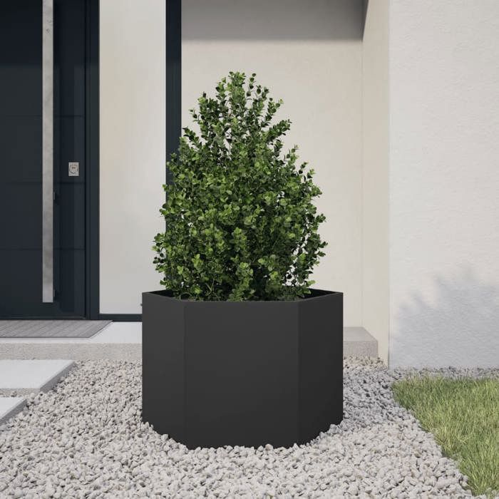 vidaXL Jardinière hexagone 69x60x45 cm acier - vue 2