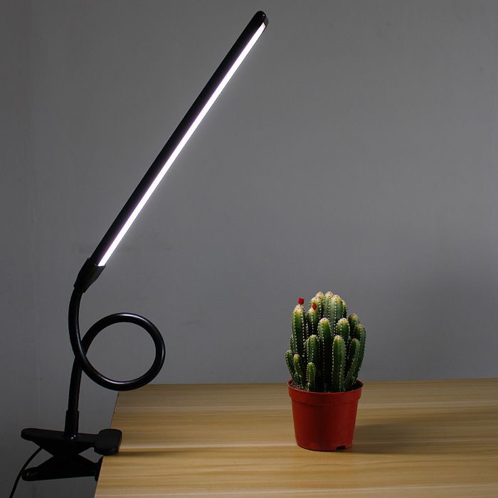 Lampe de bureau LED lampes à clipser pour 3 modes 10 luminosités long col de cygne flexible