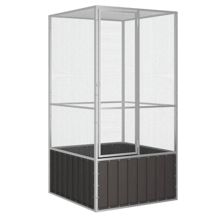 Meilleurs prix pour Cage pour Perroquet/ Cage à oiseaux Anthracite - 111x107x211,5 cm - Acier galvanisé CC2110981