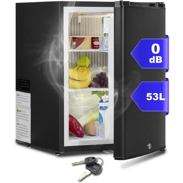 Smad Frigo Camping car 12V 220V-53L-Frigo 12V avec Serrure-Réfrigérateur Silencieux pour Chambre Camping