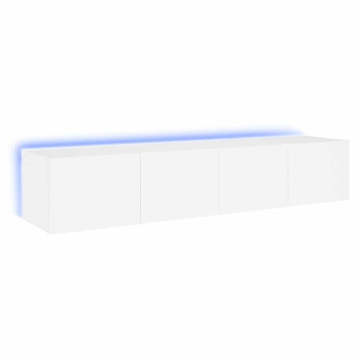 Printemps/été 2025 Meubles TV muraux avec lumières LED 2 pcs - JM - MEUBLE DE SEJOUR - grande taille - blanc 80x35x31 cm EU5294