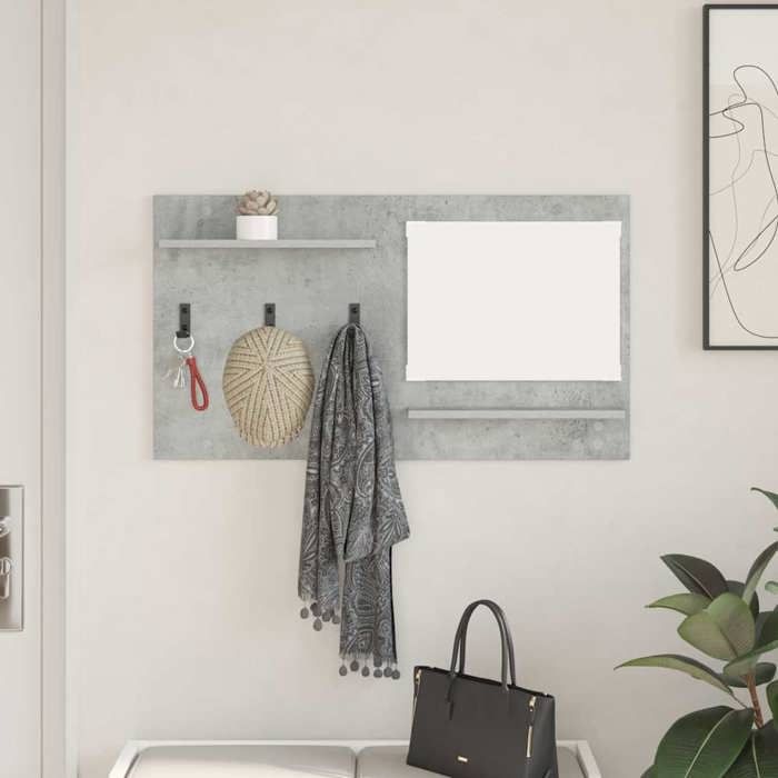 BONNIE®Porte-manteau mural - Étagère Décoration pour Maison Cuisine avec étagère Gris béton 90 x 10 x 50 cm qacj6240