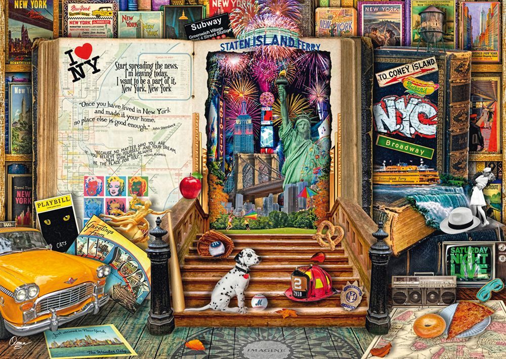58598 Puzzle 1000 pièces Souvenirs de New York 69 x 49 cm